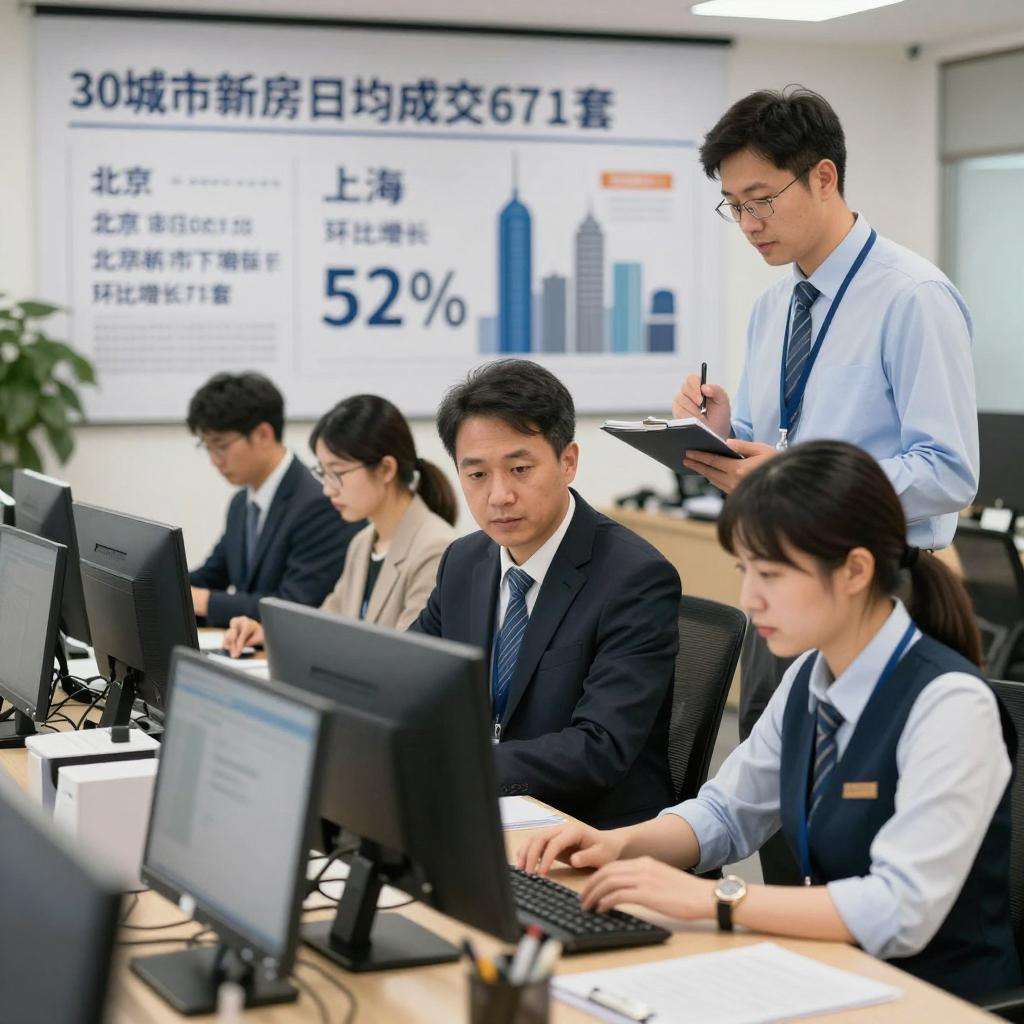 国庆楼市分化:30城新房日均成交671套,京沪深逆势增长、北京成交增52%第一张图