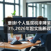 重磅!个人售房税率降至3%,2026年起实施新政(图1) 重磅!个人售房税率降至3%,2026年起实施新政(图1)