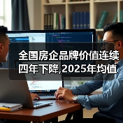 全国房企品牌价值连续四年下降,2025年均值下滑7.6%至333.7亿元（图1）