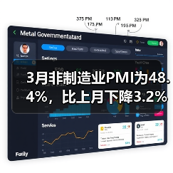 3月非制造业PMI为48.4%,比上月下降3.2%(图2) 3月非制造业PMI为48.4%,比上月下降3.2%(图2)