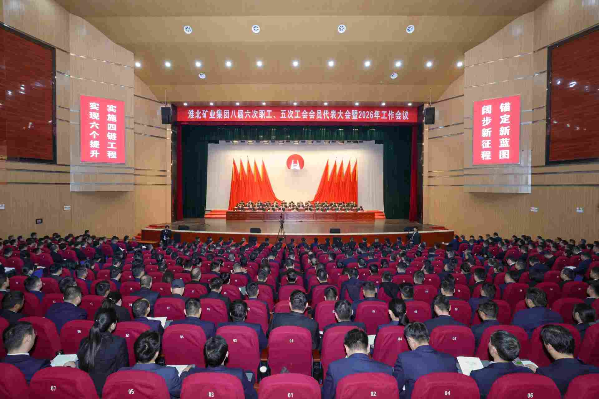 淮北矿业集团八届六次职工、五次工会会员代表大会暨2026年工作会议隆重召开